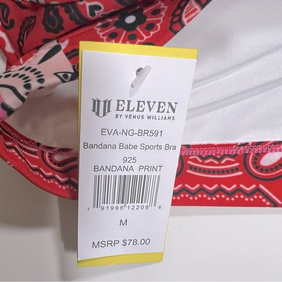 EleVen By Venus Williams Vintage 90s Inspired Tennis Bandana Babe Sports Bra | M - Picture 9 of 10
